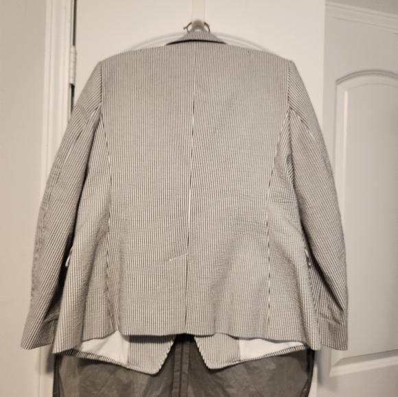 Banana Republic gray and cream women's double-breasted blazer size 12 - Picture 11 of 14
